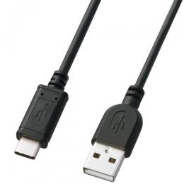 サンワサプライ KU-CA10K USB2.0 Type C-Aケーブル（1m・ブラック）