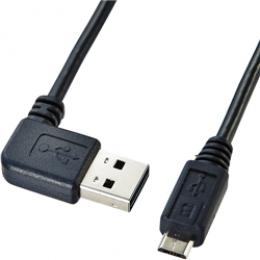 サンワサプライ KU-RMCBL1 両面挿せるL型マイクロUSBケーブル（MicroB・1m・ブラック）