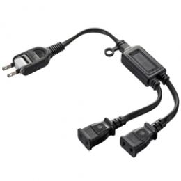サンワサプライ TAP-EX2BKN ACアダプタ専用電源延長コード（2分岐・2P・2個口・ブラック）