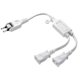 サンワサプライ TAP-EX2WN ACアダプタ専用電源延長コード（2分岐・2P・2個口・ホワイト）
