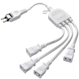 サンワサプライ TAP-EX4WN ACアダプタ専用電源延長コード（4分岐・2P・4個口・ホワイト）
