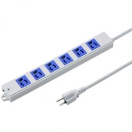サンワサプライ TAP-K6-3BL 工事物件タップ（3P・6個口・3m・ブルー）
