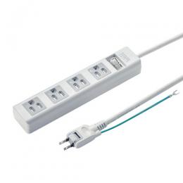 サンワサプライ TAP-SH3450MGSW 3P・4個口オートシャッター付き電源タップ（一括集中スイッチ・マグネット付き・5m）