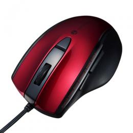 サンワサプライ MA-BL168R 静音有線ブルーLEDマウス（5ボタン・レッド）