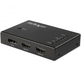 StarTech.com VS421HDDP 4入力1出力HDMIディスプレイ切替器セレクター3xHDMI/1xDisplayPort4K60Hz対応マルチポートHDMIスイッチ自動切替機能付き
