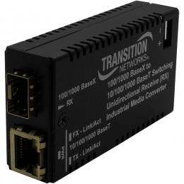 Transition M/GE-ISW-SFP-01-URX 単方向 Mini 10/100/1000Base-T (RJ-45) to 100/1000Base-X SFP(空き) 受信側