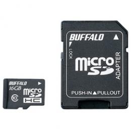 BUFFALO RMSD-16GC10AB Class10 microSDHCカード SD変換アダプター付 16GB