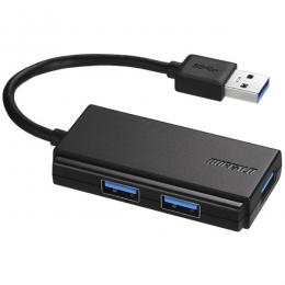 BUFFALO BSH3U100U3BK USB3.0 バスパワー 3ポート ハブ ブラック