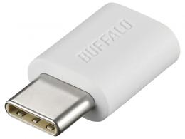 BUFFALO BSMPCADC100WH 変換アダプタ USB microB to Type-C ホワイト