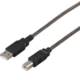 BUFFALO BSUAB215BS USB2.0ケーブル（A to B） 1.5m ブラックスケルトン