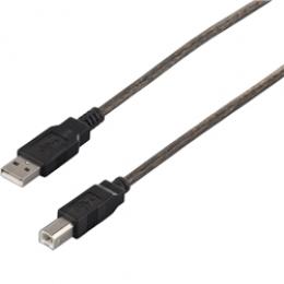 BUFFALO BSUAB250BSA USB2.0ケーブル（A to B） 5m ブラックスケルトン