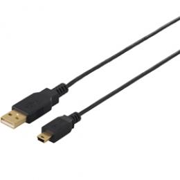 BUFFALO BSUAMNSM205BK USB2.0ケーブル（A to miniB） スリムタイプ 0.5m ブラック