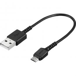 BUFFALO BU2AMBS01BK USB2.0 A to microB ラバーブッシュスリムケーブル 0.1m ブラック