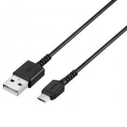 BUFFALO BU2AMBS10BK USB2.0 A to microB ラバーブッシュスリムケーブル 1.0m ブラック