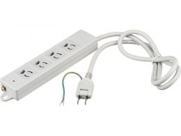BUFFALO BTPLMWJT3410LG 3ピン式電源タップ 2重構造 ランプ付 1m ライトグレー