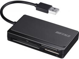 BUFFALO BSCR300U2BK USB2.0 マルチカードリーダー ケーブル収納モデル ブラック