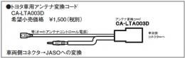 パナソニック CA-LTA003D トヨタ車用アンテナ交換コード