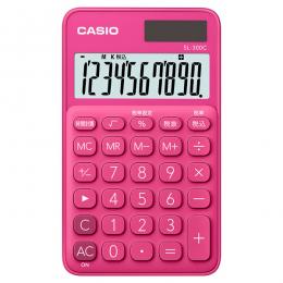 CASIO SL-300C-RD-N カラフル電卓 手帳タイプ ビビッドピンク