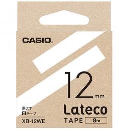 CASIO XB-12WE Lateco用テープ 12mm 白/黒文字