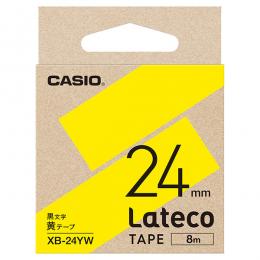 CASIO XB-24YW Lateco用テープ 24mm 黄/黒文字