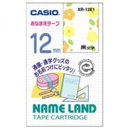 CASIO XR-12E1 ネームランド用おなまえテープ 12mm 花柄
