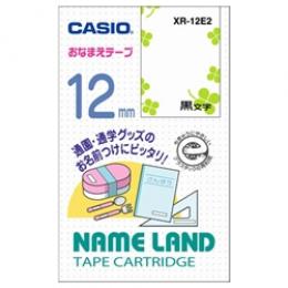 CASIO XR-12E2 ネームランド用おなまえテープ 12mm 四葉のクローバー柄