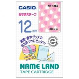 CASIO XR-12E5 ネームランド用おなまえテープ 12mm ハート柄