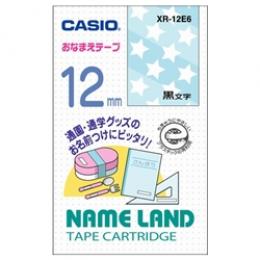 CASIO XR-12E6 ネームランド用おなまえテープ 12mm 星柄