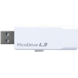 グリーンハウス GH-UF3LA16G-WH キャップ不要 スライド式 USB3.0メモリー 「ピコドライブL3」 16GB