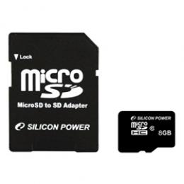 Silicon Power(シリコンパワー) SP008GBSTH010V10SP microSDHCカード 8GB (Class10) 　5年保証 (SDHCアダプター付)