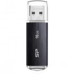 Silicon Power(シリコンパワー) SP016GBUF3B02V1K USB3.1フラッシュメモリ Blaze B02 Series 16GB ブラック キャップ ストラップホール付き 5年保証