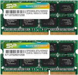 Silicon Power(シリコンパワー) SP016GLSTU160N22 【1.35V低電圧メモリ】メモリモジュール 204Pin SO-DIMM DDR3L-1600(PC3L-12800) 8GB×2枚組 ブリスターパック