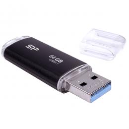 Silicon Power(シリコンパワー) SP064GBUF3B02V1K USB3.1フラッシュメモリ Blaze B02 Series 64GB ブラック キャップ ストラップホール付き　5年保証