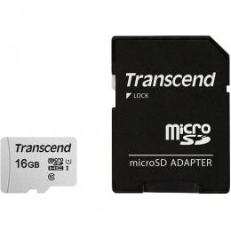 Transcend TS16GUSD300S-A microSDHCカード Class10 UHS-I U1 16GB (SDカード変換アダプタ付き)