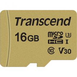 Transcend TS16GUSD500S microSDHCカード Class10 UHS-I U3 V30 MLC搭載 16GB (SDカード変換アダプタ付き)