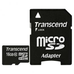Transcend TS16GUSDHC10 microSDHCカード Class10 16GB (SDカード変換アダプタ付き)