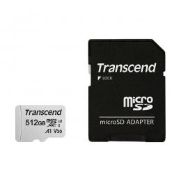 Transcend TS512GUSD300S-A microSDXCカード Class10 UHS-I U3 V30 A1 512GB (SDカード変換アダプタ付き)