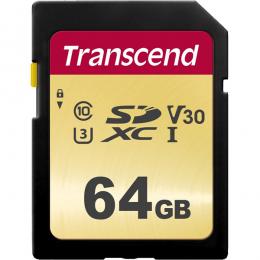 Transcend TS64GSDC500S SDXCカード Class10 UHS-I U3 V30 MLC搭載 64GB