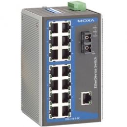 MOXA EDS-316-S-SC アンマネージドスイッチ、15xRJ45 1xシングルSC