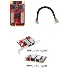 V-net AAEON EMPL-G2P1-W2VN Innodisk 産業用mPCIe - 絶縁PoE×2ポート変換アダプタ 4ピンヘッダ電源入力タイプ ブラケット取付＋広温対応モデル