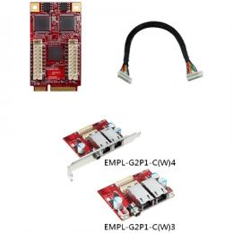 V-net AAEON EMPL-G2P1-W4VN Innodisk 産業用mPCIe - 絶縁PoE×2ポート変換アダプタ DCジャック電源入力タイプ ブラケット取付＋広温対応モデル