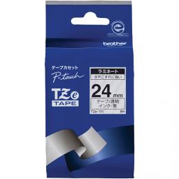 brother TZe-151 【ブラザー純正】ピータッチ ラミネートテープ TZe-151 幅24mm (黒文字/透明)