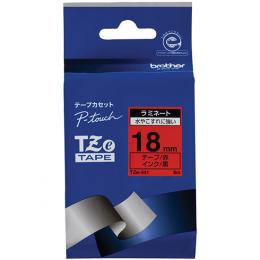 brother TZe-441 【ブラザー純正】ピータッチ ラミネートテープ TZe-441 幅18mm (黒文字/赤)