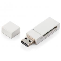 ELECOM MR-D205WH カードリーダー/スティックタイプ/USB2.0対応/SD+microSD対応/ホワイト