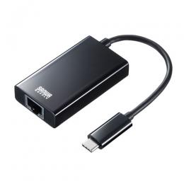 サンワサプライ USB-CVLAN4BKN 有線LANアダプタ（USB Type-C - LAN変換・USBハブ付き・Gigabit対応・ブラック）