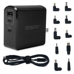 ADTEC APD-A105AC2-wM-BK Power Delivery対応 GaN AC充電器/105W/USB Type-A 1ポート Type-C 2ポート/ブラック & マルチプラグケーブルセット