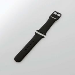 ELECOM AW-41BDSCBK Apple Watch 41/40/38mm用バンド/シリコン/ブラック