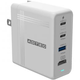 ADTEC APD-V074AC2H-WH PD対応 4K出力 USB Hub AC充電器 74W White
