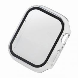 ELECOM AW-21BFCGCCR Apple Watch series7 41mm用フルカバーケース/プレミアムガラス/セラミックコート/クリア