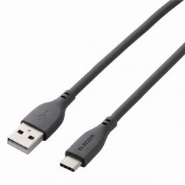 ELECOM MPA-ACSS10GY USB-A to USB Type-Cケーブル/なめらか/1.0m/グレー